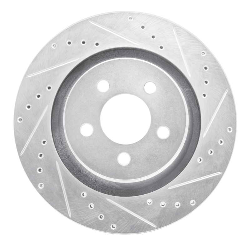 Jeep Liberty Brake Rotor (1) - Front Right - R1 Concepts - Drilled & Slotted - Silver - `11-`12